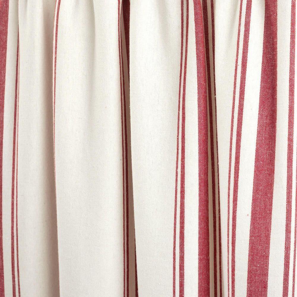 Lush Decor Farmhouse Stripe Striped Ruffled 52'' W Window Valance