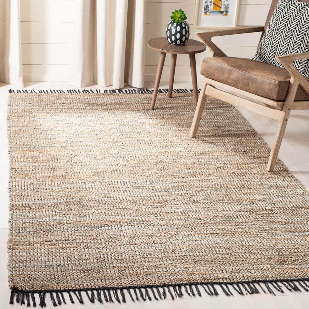 SAFAVIEH Vintage Leather Zharko Solid Braided Fringe Area Rug, Beige, 2'3" x 4'