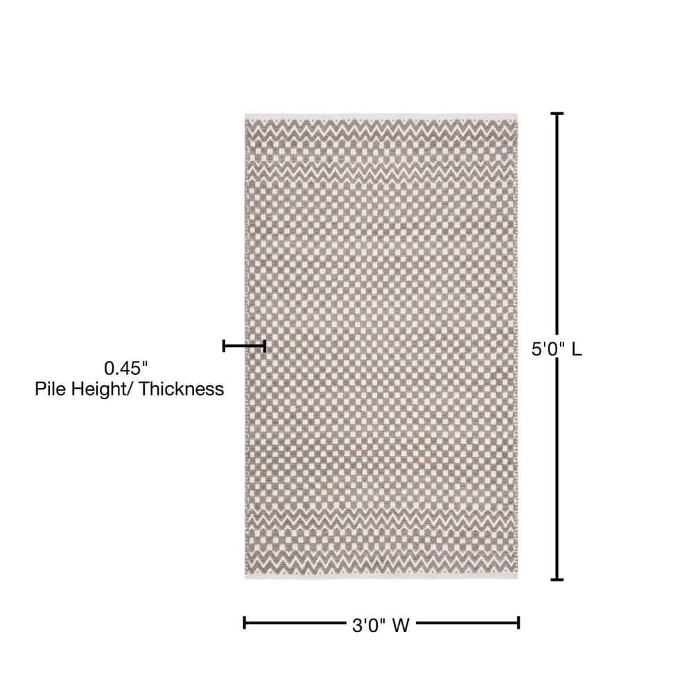 Boston BOS686 Flat Weave Indoor Accent Rug - Taupe - 3'x5' - Safavieh