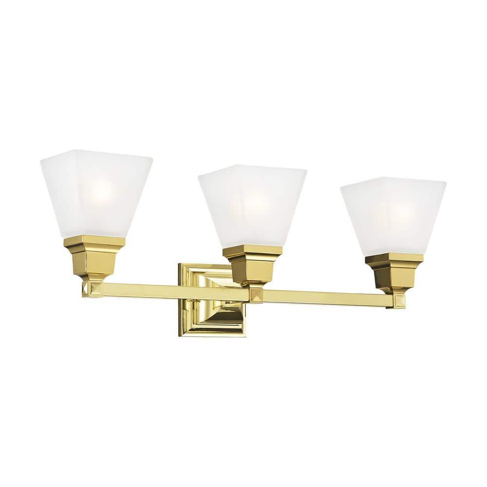 Livex Lighting Mission 3 - Light Vanity in  Polished Brass