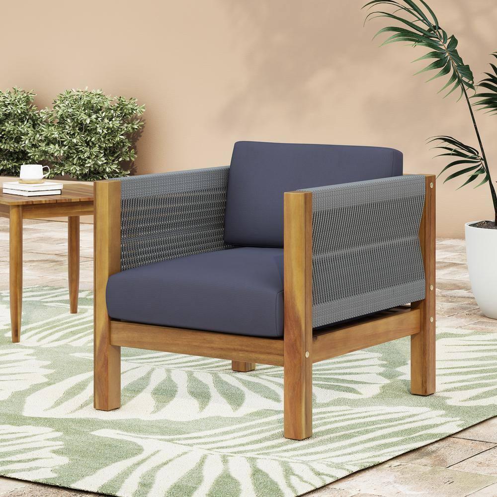 Hokku Designs Set of 2 Teak Club Chair, Elegant Acacia Wood Design with Rich Color and Timeless Style