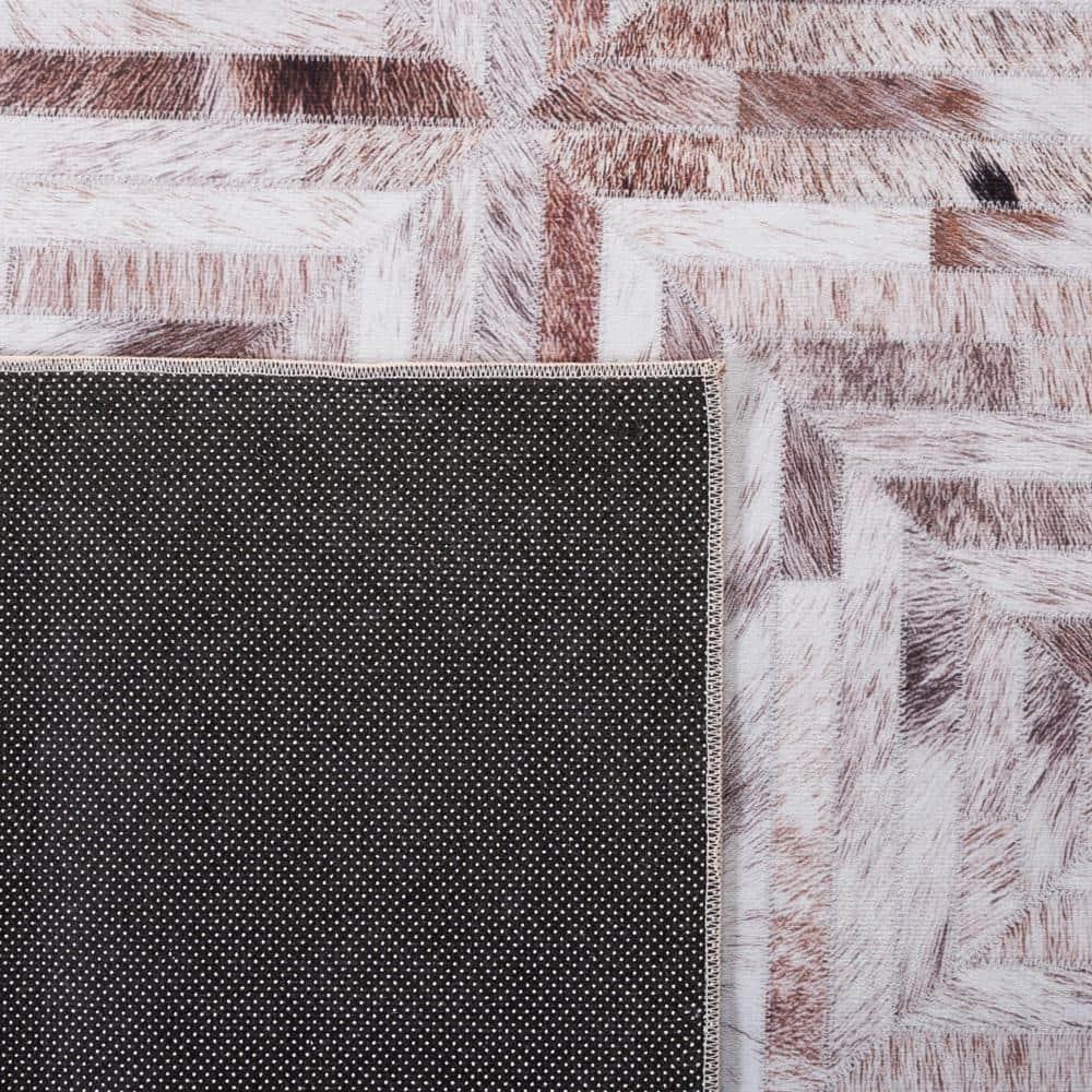 Faux Hide FAH549 Power Loomed Machine Washable Area Rug - Beige/Brown - 8'x10' - Safavieh.