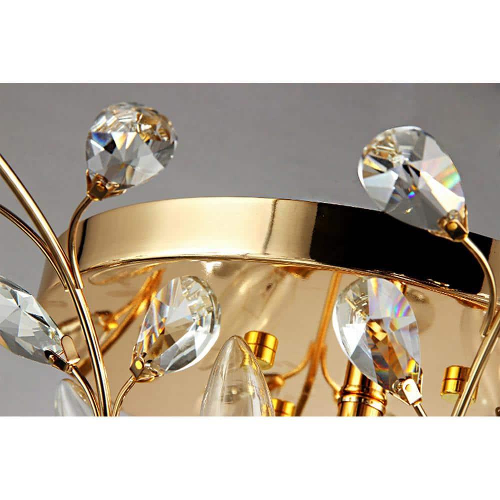 Warehouse of Tiffany Ava 6-light Gold 27-inch Crystal Flush Mount