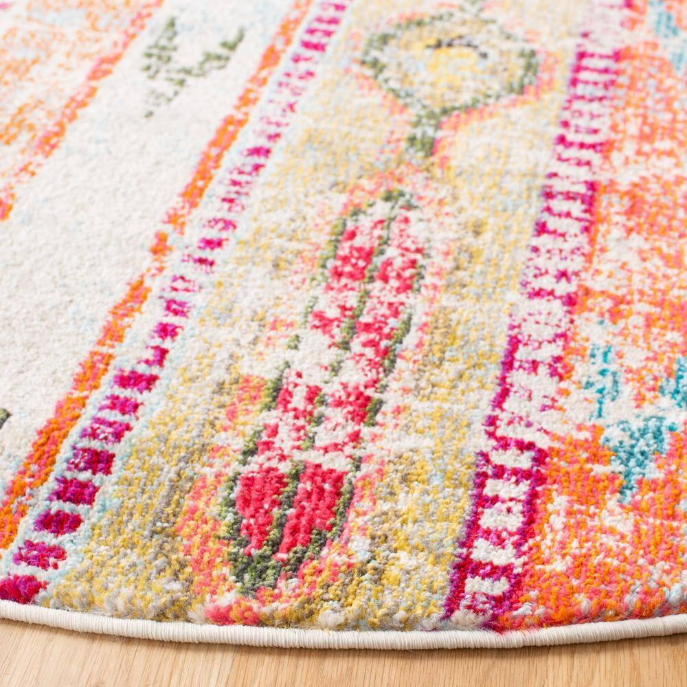 Monaco MNC222 Power Loomed Indoor Area Rug - Multi - 9' Round - Safavieh