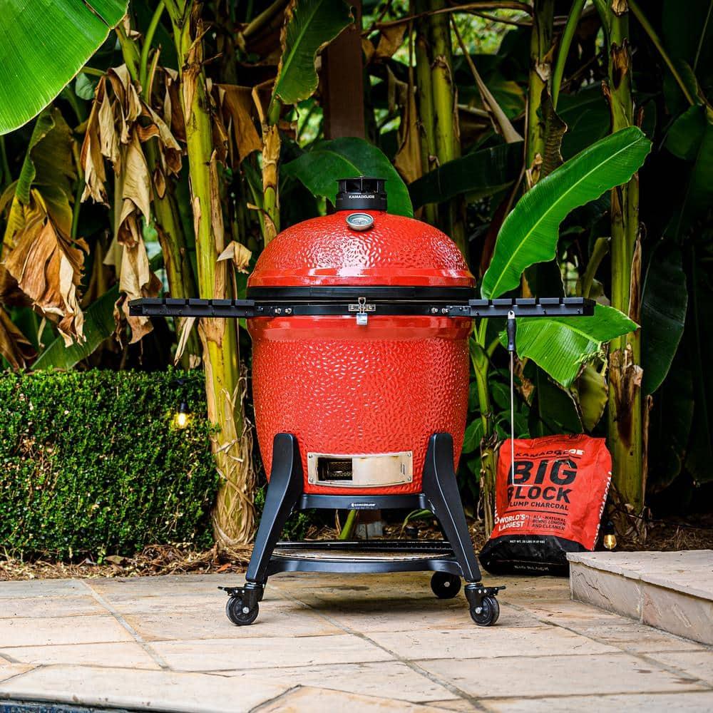 Kamado Joe BigJoe III 24-inch Charcoal Grill in Red