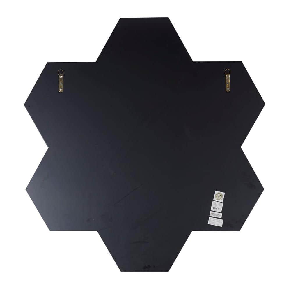 DecMode 39" x 41" Silver Honeycomb Shaped Geometric Wall Mirror