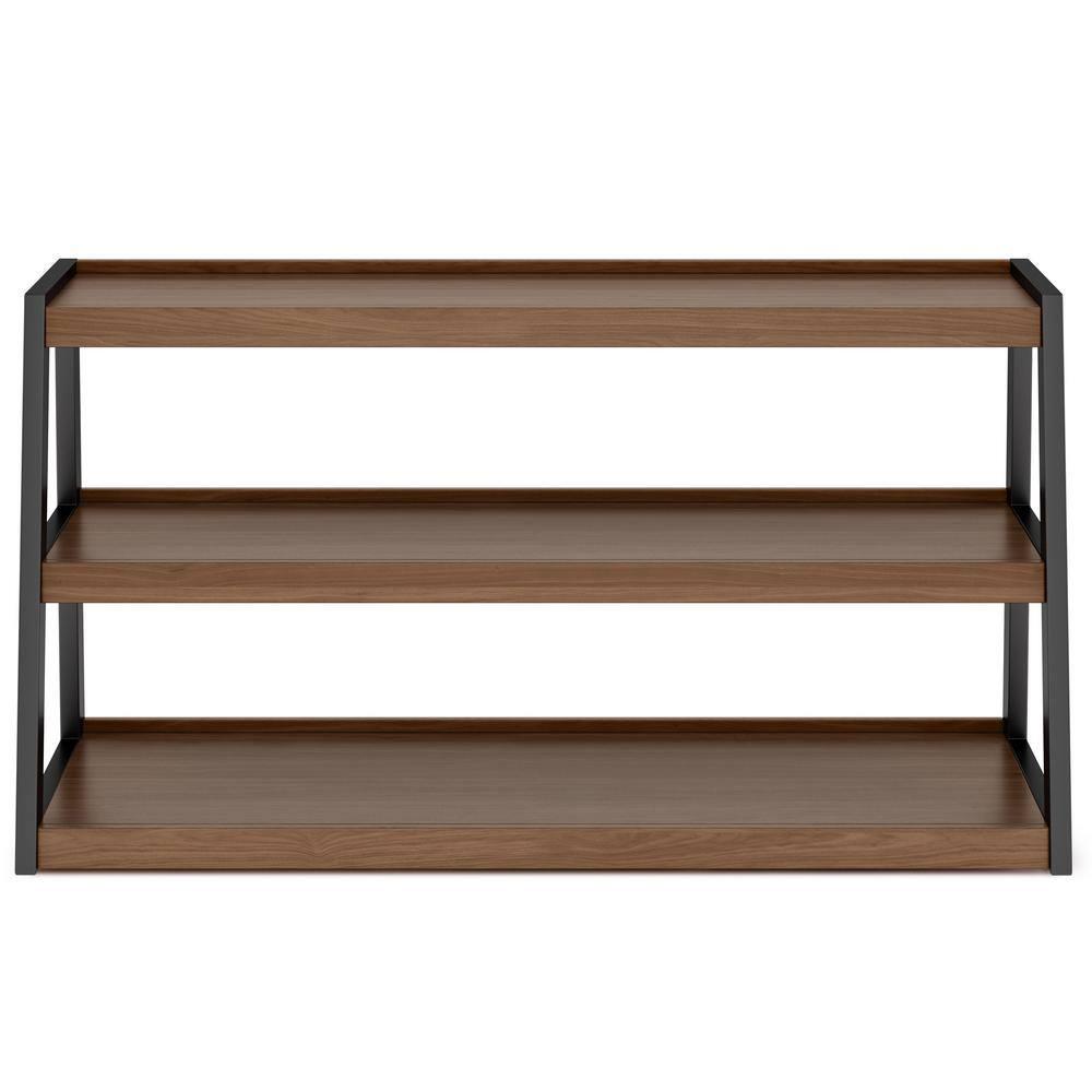Simpli Home Sawhorse  Industrial 48 inch Wide SOLID WALNUT WOOD and Metal TV Media Stand