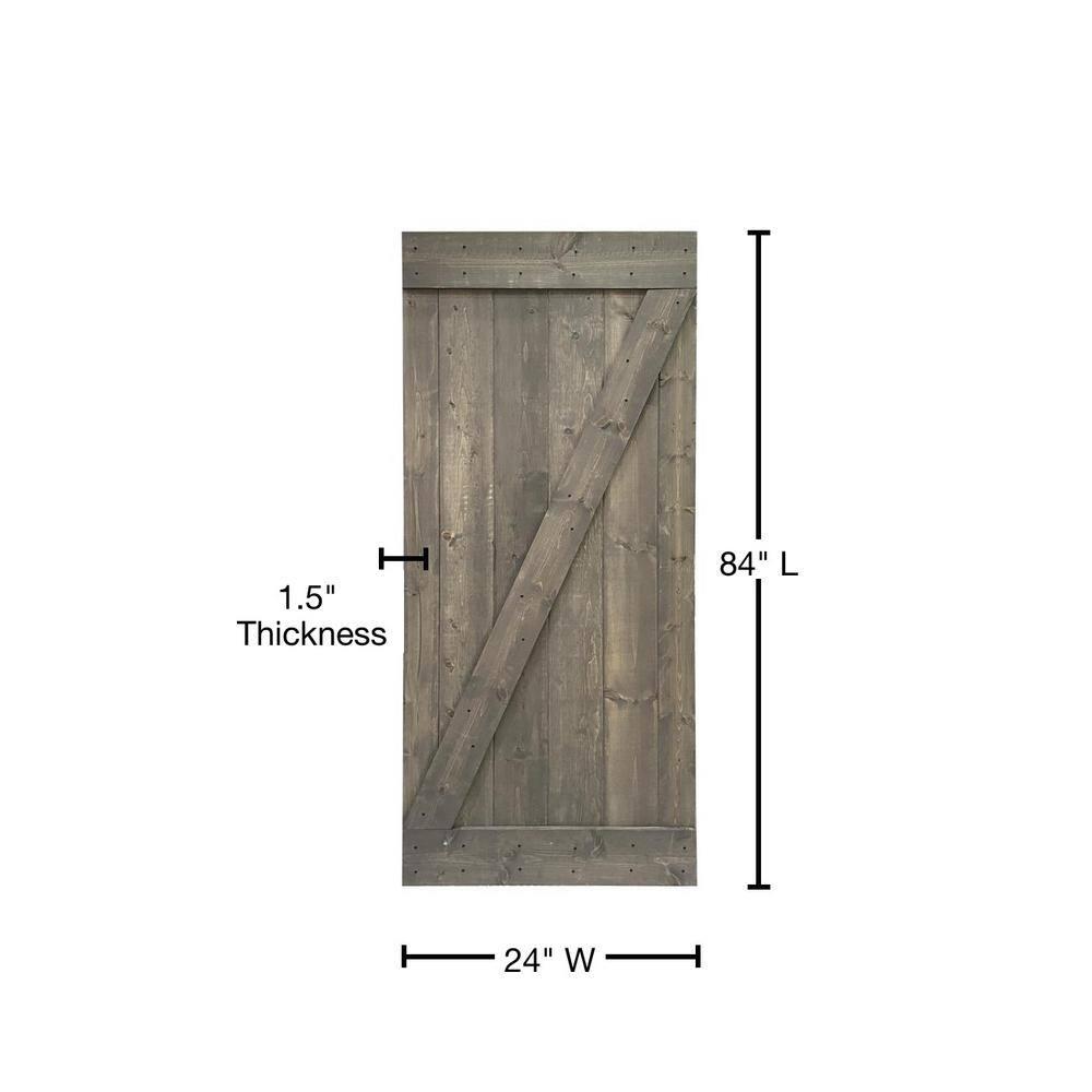 Calhome 84'' Solid Wood Paneled Painted Barn Door