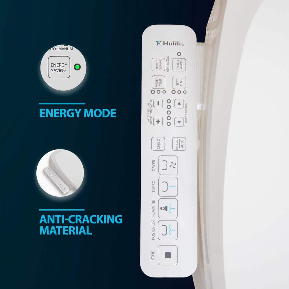 Hulife HLB-3000EC Electric Bidet Seat for Elongated Toilets White : Microfiber, Machine Washable, Non-Slip Backing