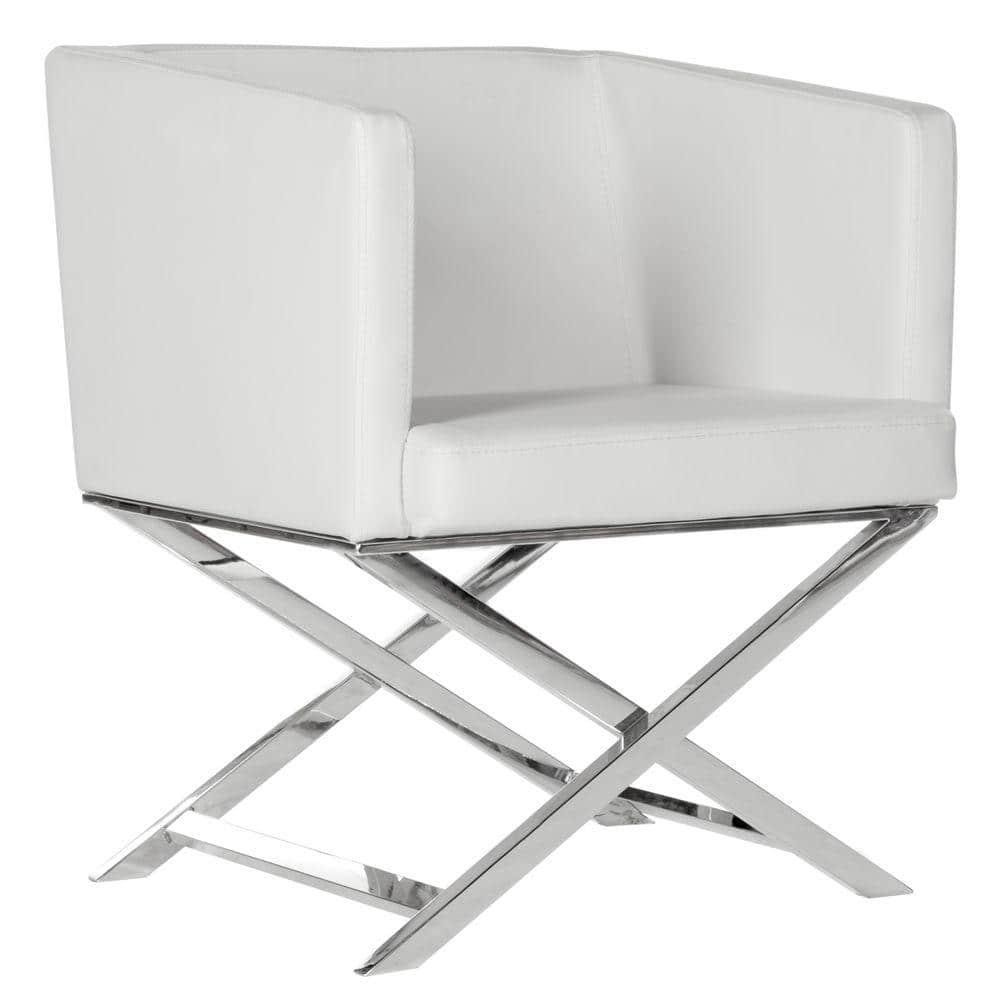 Celine Chair - FOX2033 - White/Chrome - Safavieh