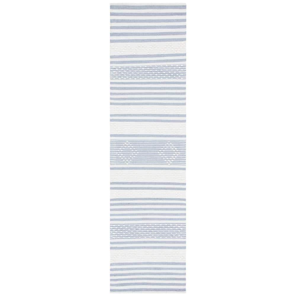 Striped Kilim STK511 Hand Woven Accent Rug - Silver/Ivory - 2'3"x5' - Safavieh.