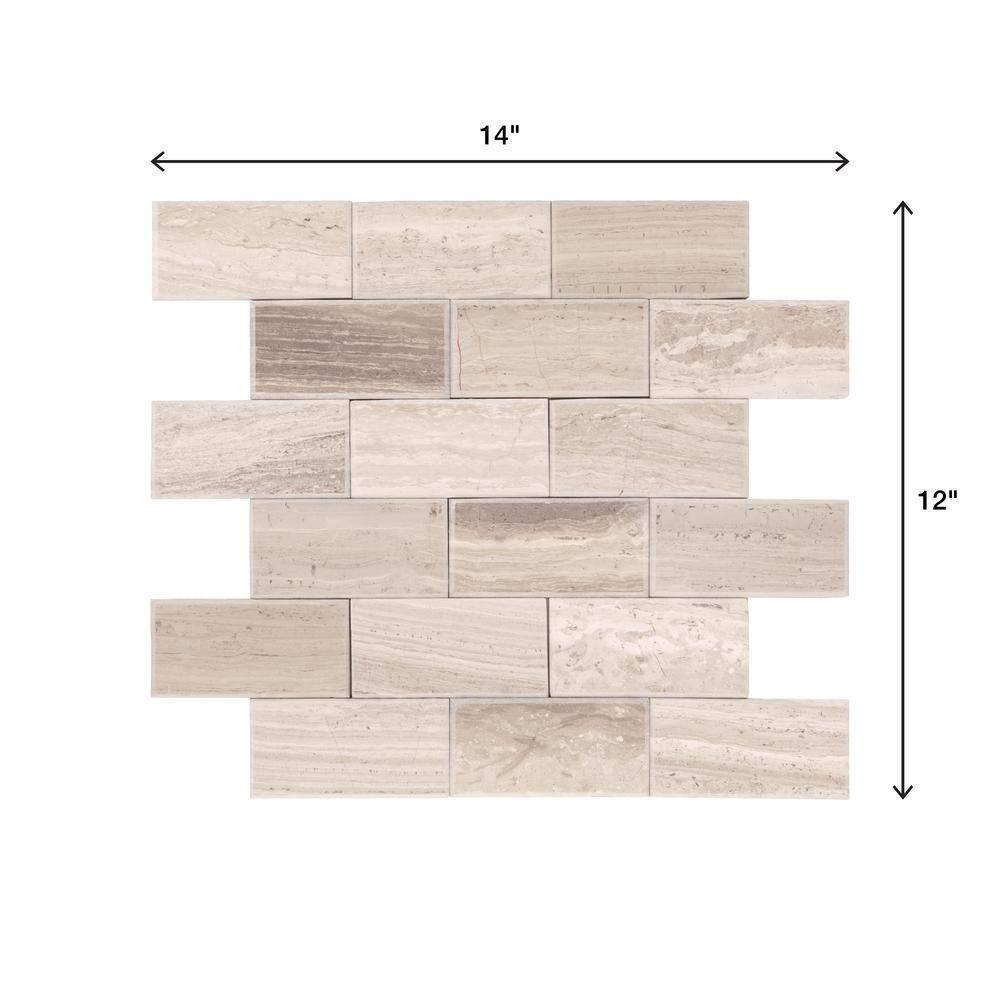 Daltile Simply Stick Mosaix 4'' W x 2'' L Natural Stone Peel and Stick Mosaic Tile