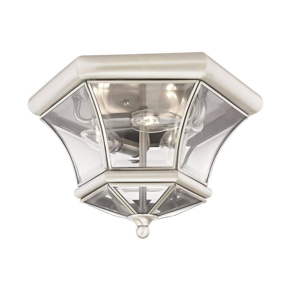 Livex Lighting Monterey/Georgetown 3 - Light Flush Mount in Brushed Nickel