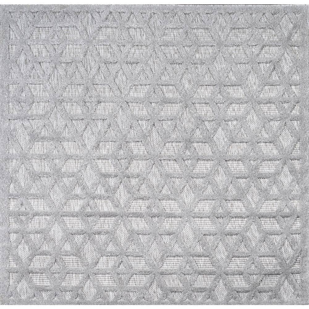 5' x 5' Talaia Neutral Geometric Indoor/Outdoor Area Rug, Light Gray - JONATHAN Y