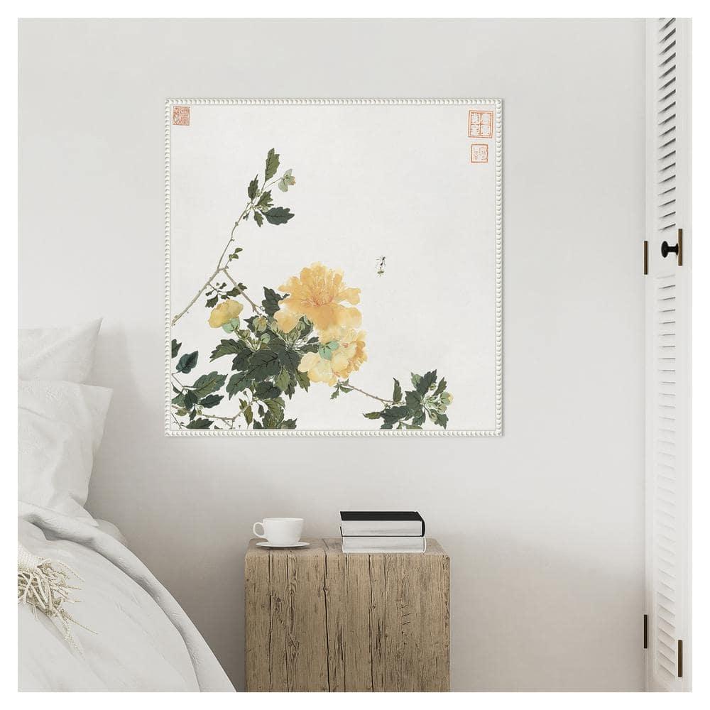 Amanti Art 30"x30" Insects and Flowers VI by Ju Lian Framed Canvas Wall Art Print