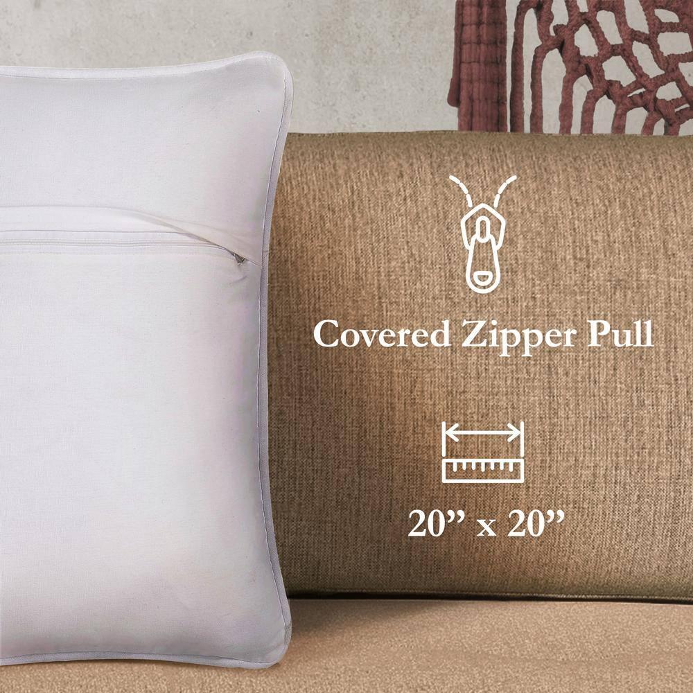 Boho Living Boho Living Jada Decorative Pillow Collection Jute/Cotton Indoor Square Throw Pillow with & Insert (Set of 2)