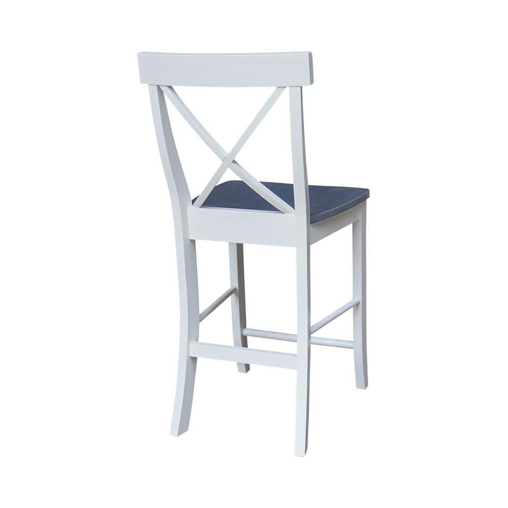 24&#34; X Back Counter Height Barstool Barstool White - International Concepts
