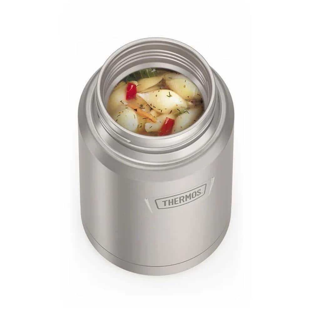 Thermos Stainless Steel Insulated Food Jar with Spoon, 24oz, Matte Stainless Steel