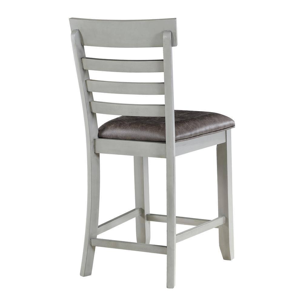 Set of 2 26" Hyland Counter Height Barstools Gray - Steve Silver Co.: Upholstered, Rubberwood Legs