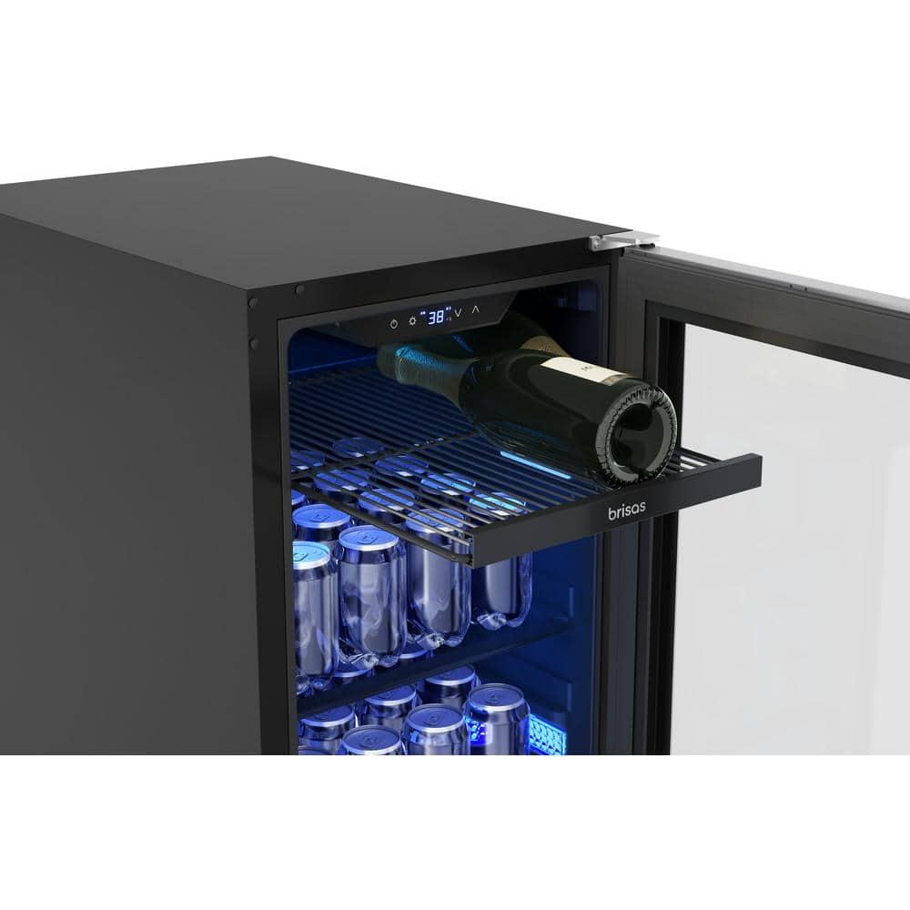 Brisas 15 in. 4-Bottle and 64-Can Single Zone Beverage Cooler in Stainless Steel