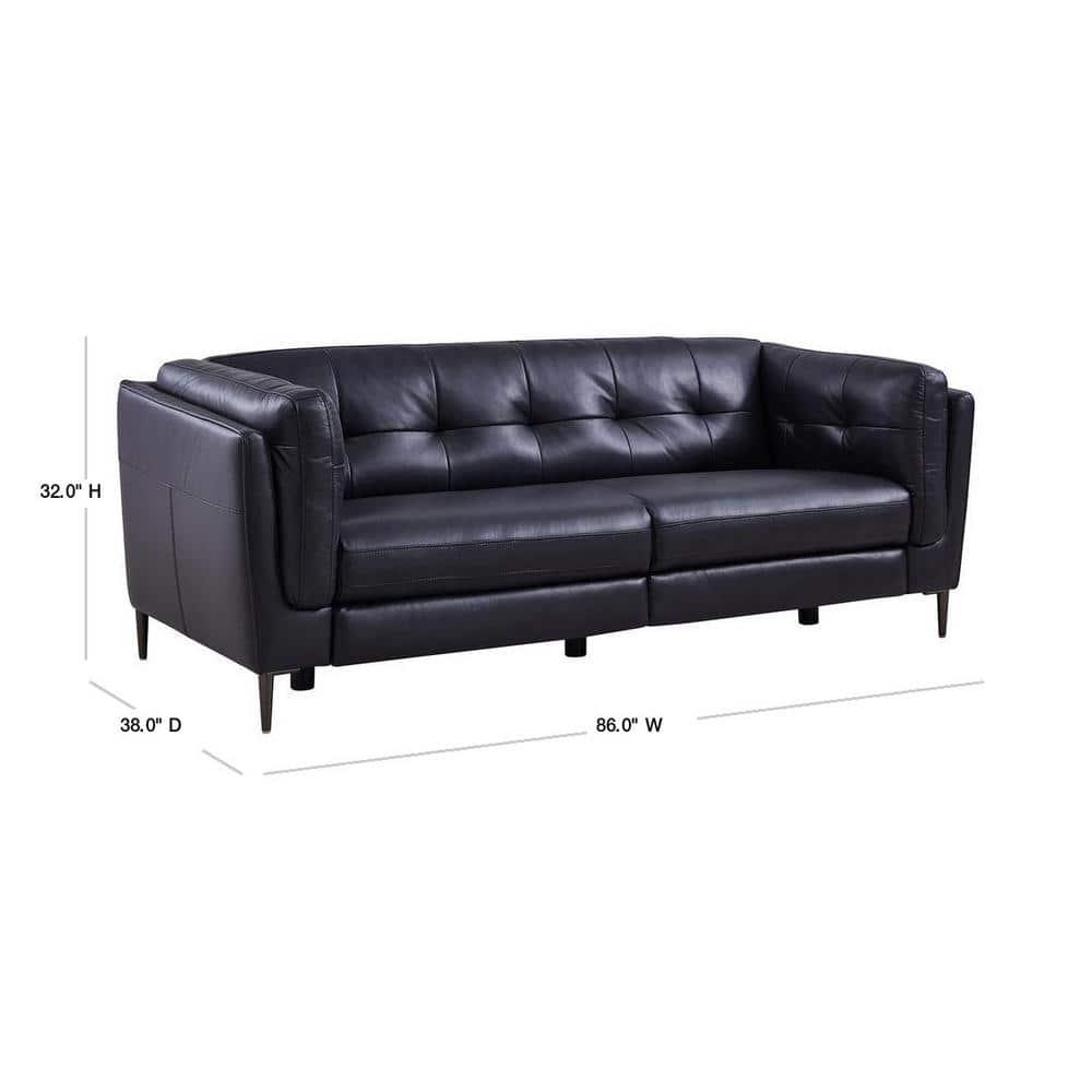 Primrose Navy Top Grain Leather Power Recliner Sofa