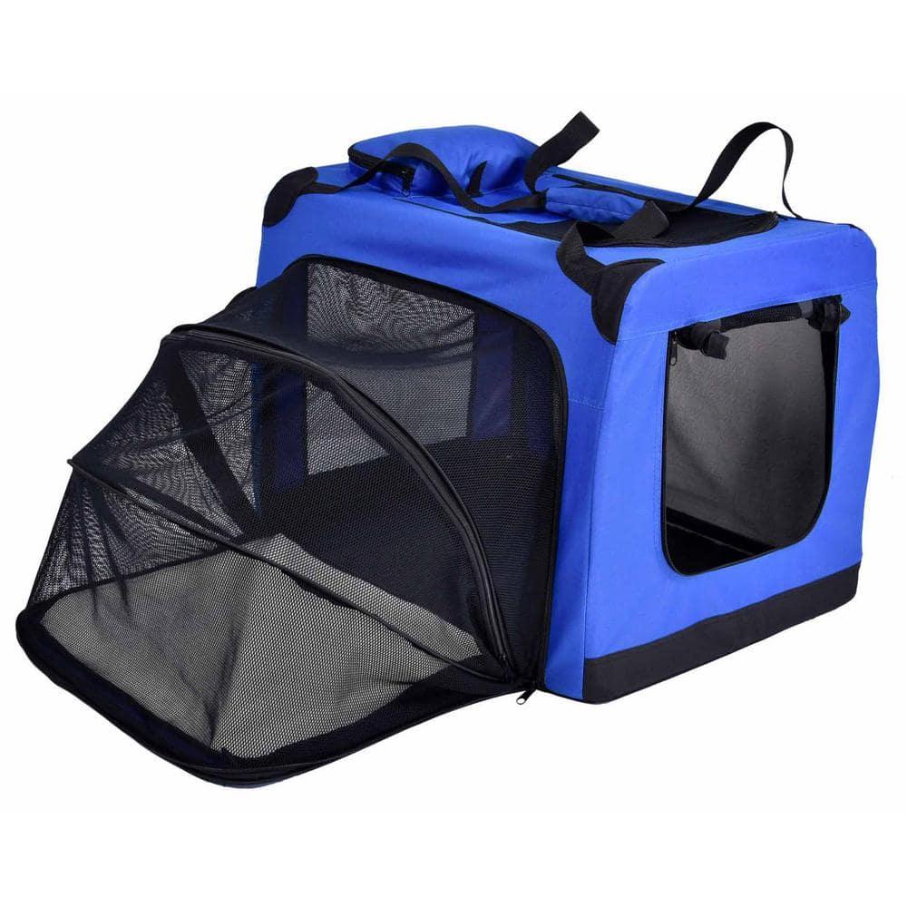 Touchdog Pet Life 'Hounda Accordion' Metal Framed Soft-Folding Collapsible Dual-Sided Expandable Pet Dog Crate