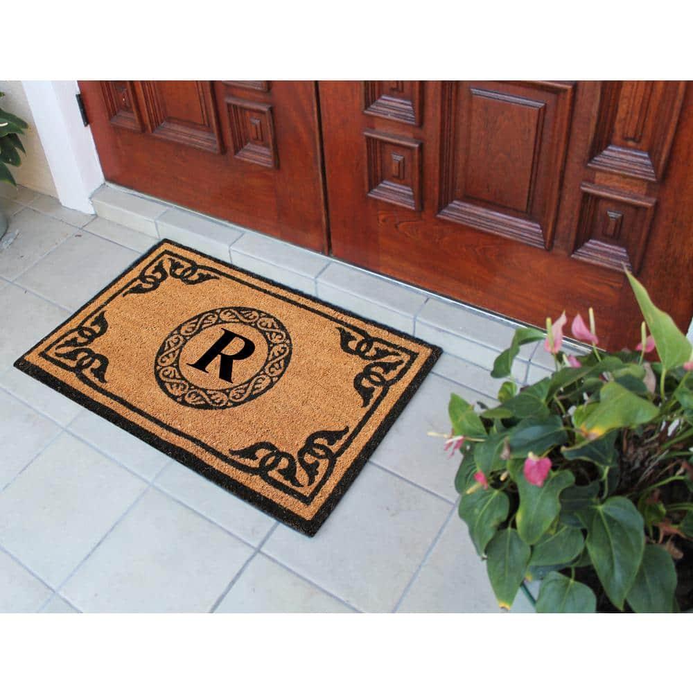 A1HC First Impression Hand Crafted by Artisans Geneva Monogrammed Entry Doormat, 24"X39" R