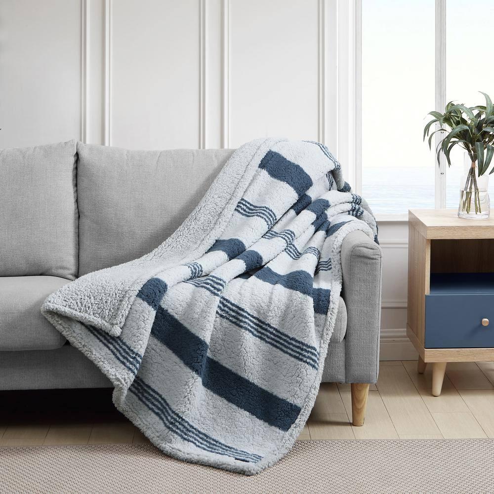 Nautica Tideway Nautica Printed Faux Shearling Throw Blanket