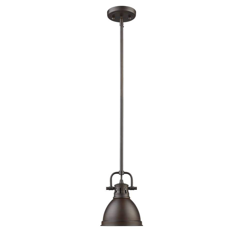 Golden Lighting Duncan 1-Light Mini Pendant in Rubbed Bronze