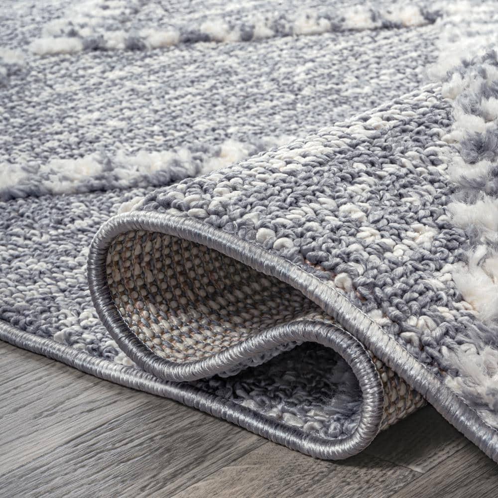 4' x 6' Sofie Moroccan Trellis High-Low Area Rug, Gray/Cream - JONATHAN Y