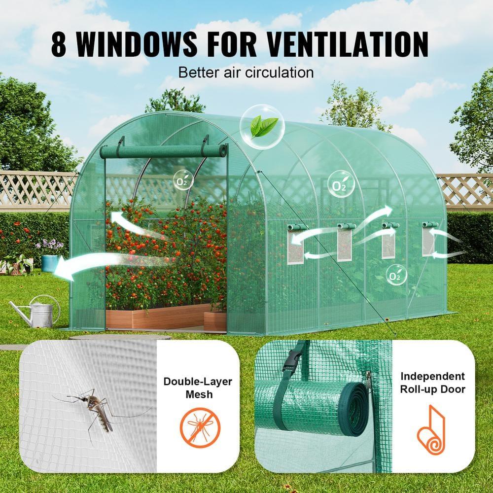 VEVOR Walk-in Tunnel Greenhouse Galvanized Frame PE Cover
