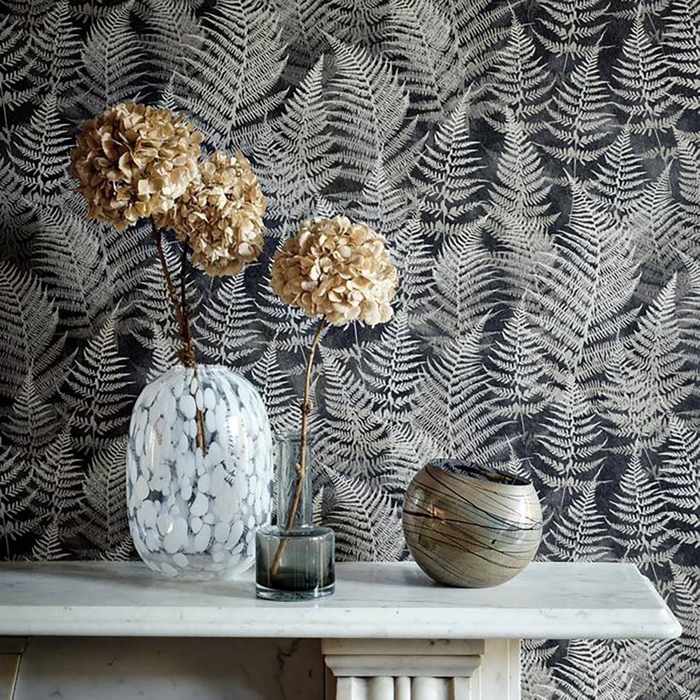 Clarissa Hulse Woodland Fern Charcoal Removable Wallpaper