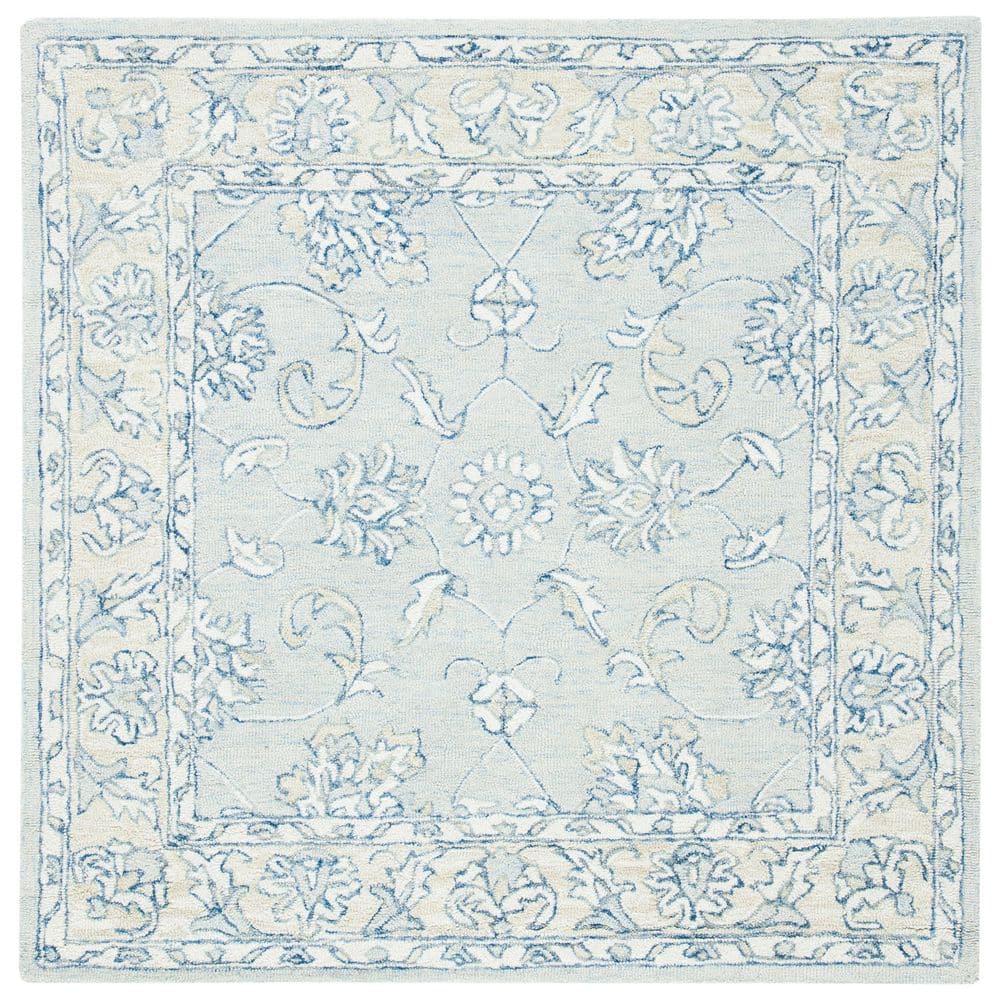 Micro-Loop MLP535 Hand Tufted Area Rug - Blue/Beige - 5'x5' - Safavieh.