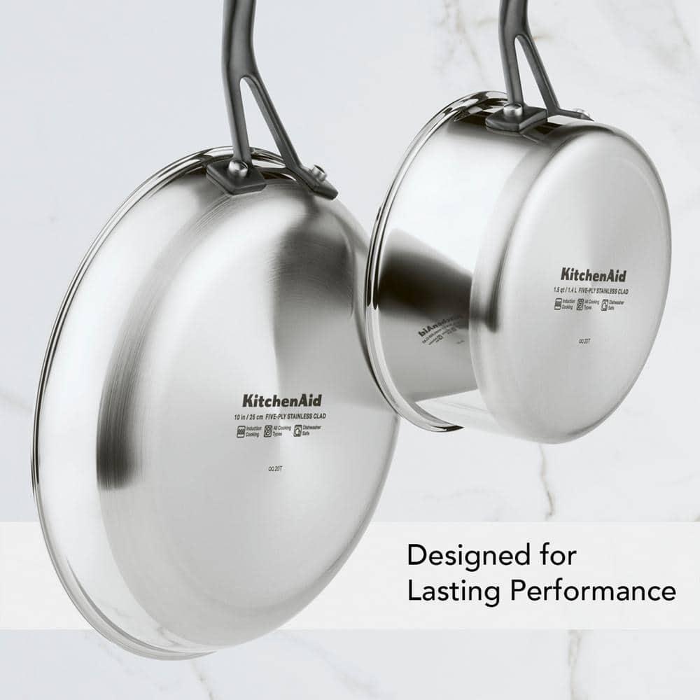 KitchenAid ® 10-Piece 5-Ply Clad Stainless Steel Cookware Set