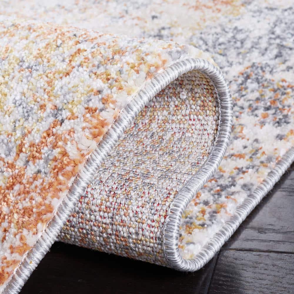 Aston ASN710 Power Loomed Area Rug - Grey/Gold - 8'9"x11'9" - Safavieh.