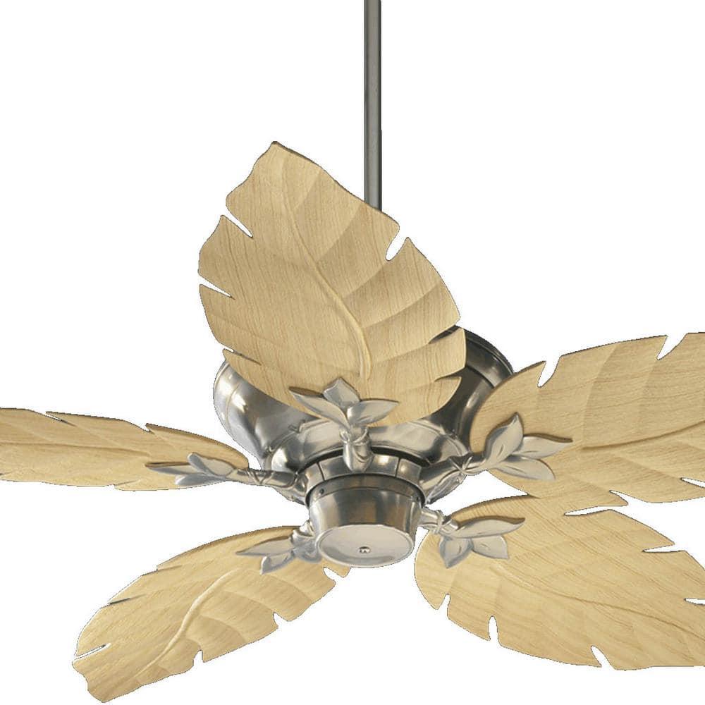 135525-65-Quorum Lighting-Monaco - Patio Fan in style - 52 inches wide by 16.73 inches high-Satin Nickel Finish-Maple Blade Color