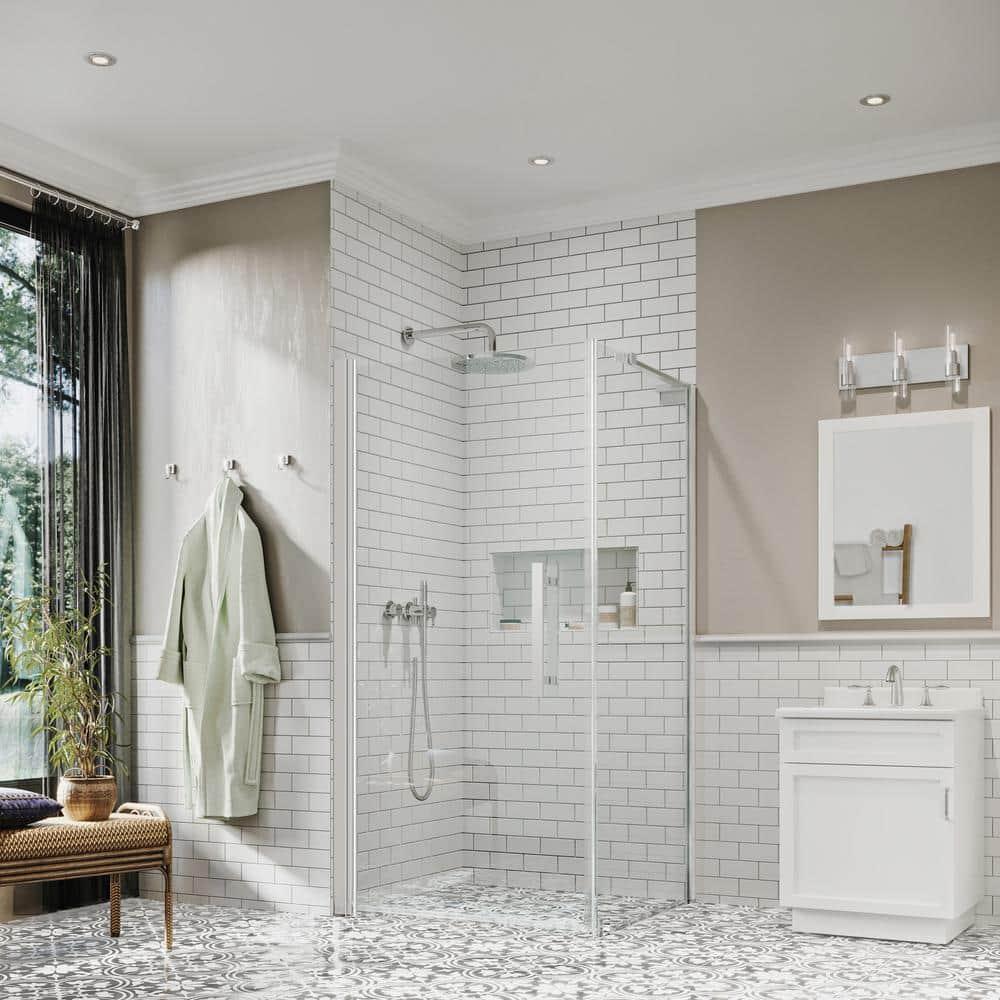 Endless Pasadena 32" W x 72" H Corner Frameless Shower Kit, Door, Panel