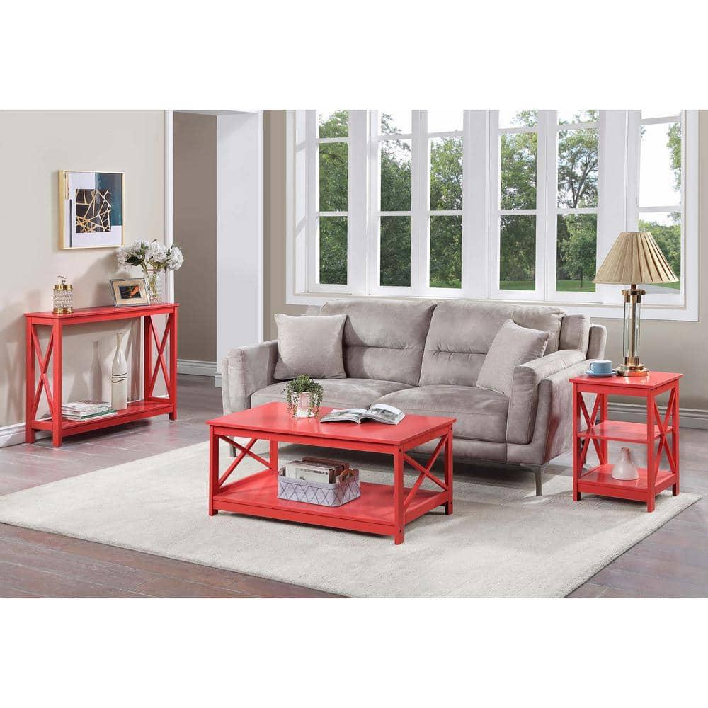 Convenience Concepts Oxford Console Table with Shelf, Coral