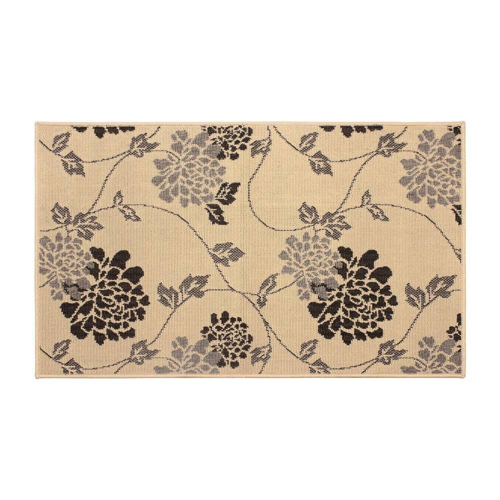 Laura Ashley Laura Ashley Jaya Stencil Chrysanthemum Beige Indoor/Outdoor Area Rug