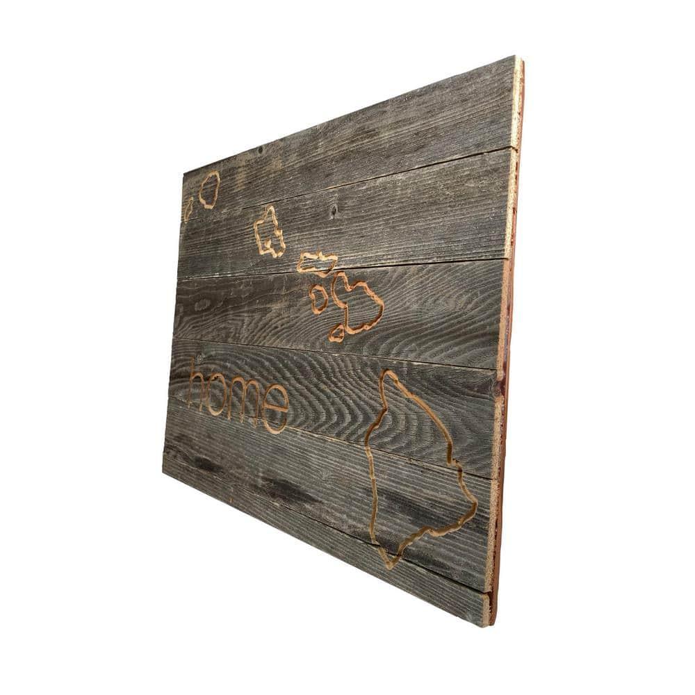 Large Rustic Farmhouse Hawaii Home State Reclaimed Wood Wall Sign