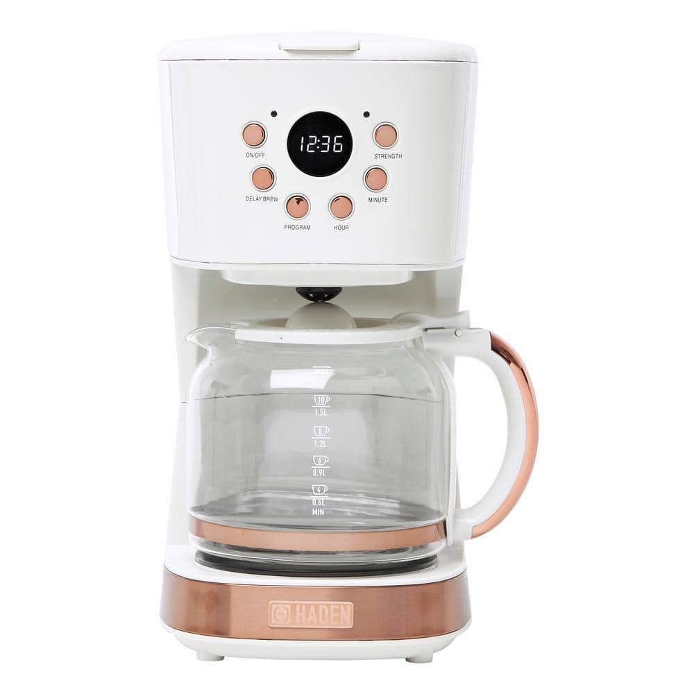 HADEN Heritage Ivory and Copper 12-Cup Programmable Coffee Maker