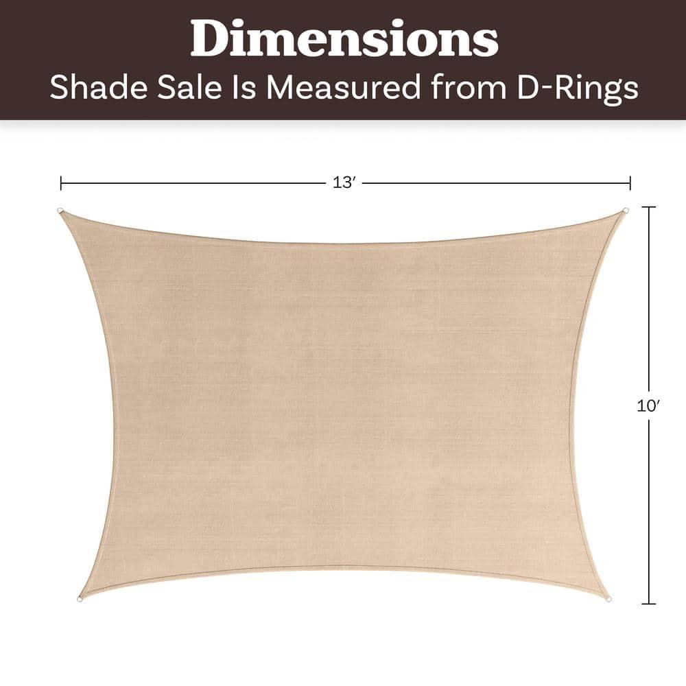 Pure Garden Sun Shade Canopy - 10x13ft Curved Rectangle Sun Shade Sail with UV Protection - Sun Shades Outdoor Patio or Pool Canopy - Sunshades for Patio, Yard, Deck or Outdoor Activities by Pure Garden