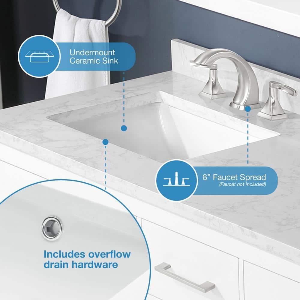OVE Decors Athea 72 in. W Bath Vanity with Premium Countertop and Power Bar