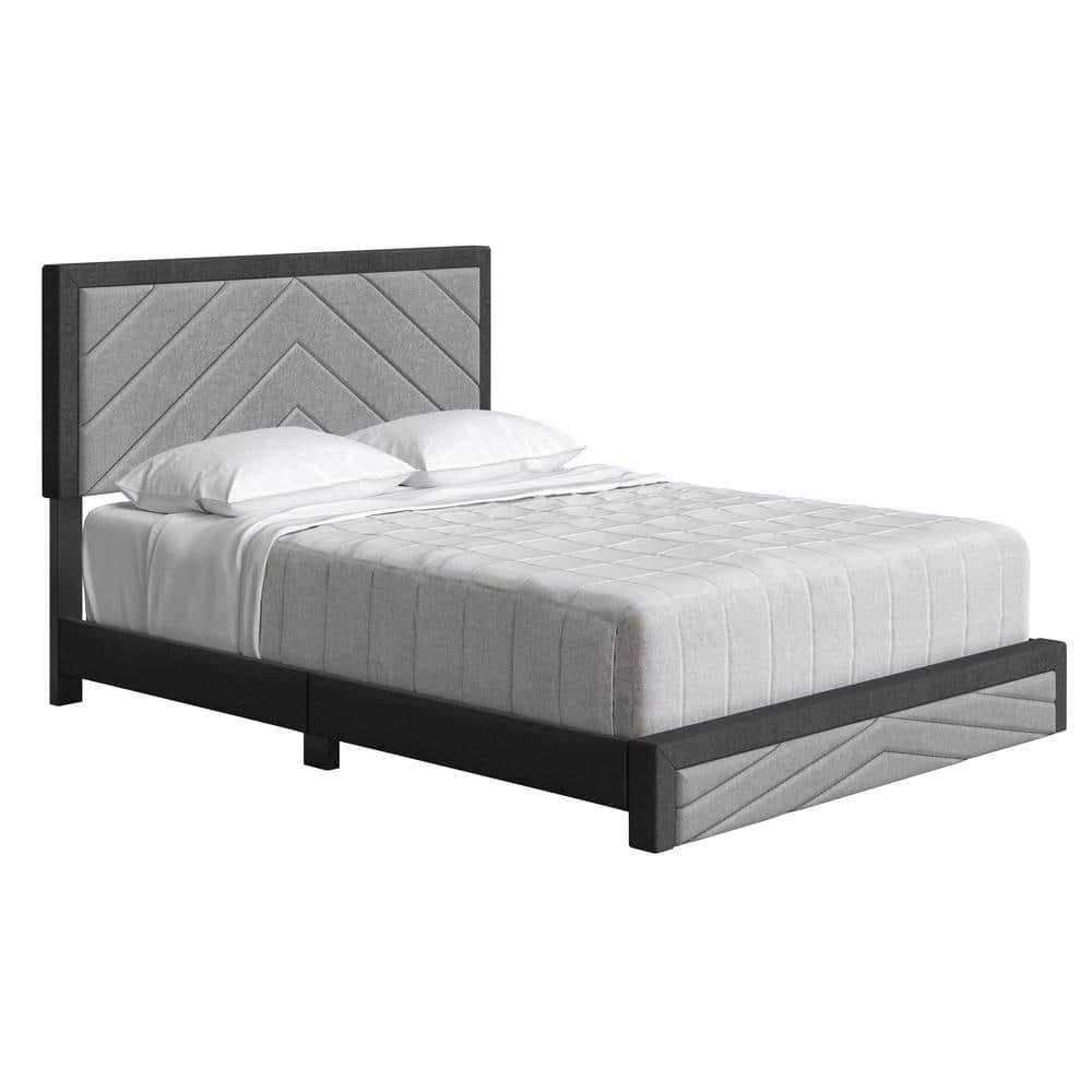 Boyd Sleep Barcelona Linen or Faux Leather Upholstered Platform Bed Frame with Adjustable Headboard, Heavy Duty Slat Support System, No Box Spring Required - Boyd Sleep