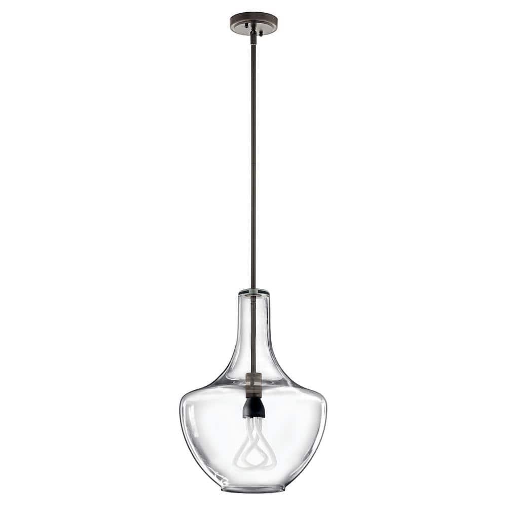 Kichler Everly 19.75" Transitional 1 Light Olde Bronze Pendant Light with Clear Glass