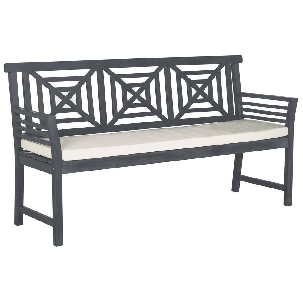 Del Mar 3 Seat Bench - Outdoor - PAT6737 - Ash Grey/Beige - Safavieh