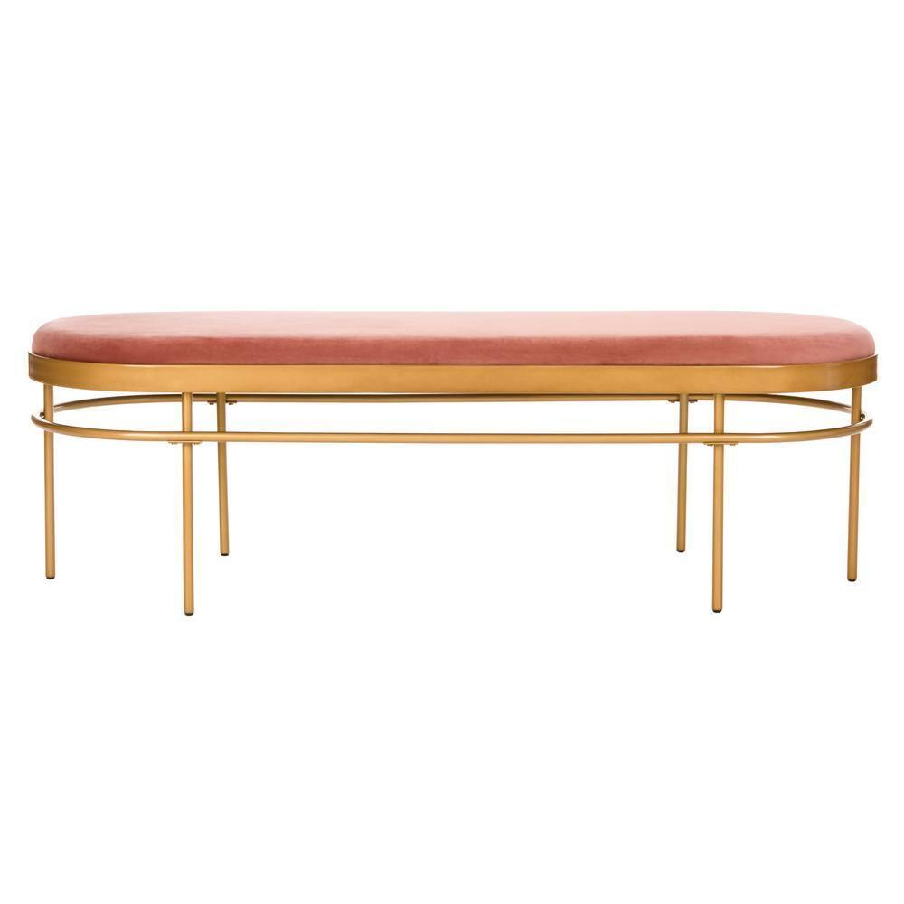 Sylva Oval Bench - BCH6202 - Dusty Rose/Gold - Safavieh