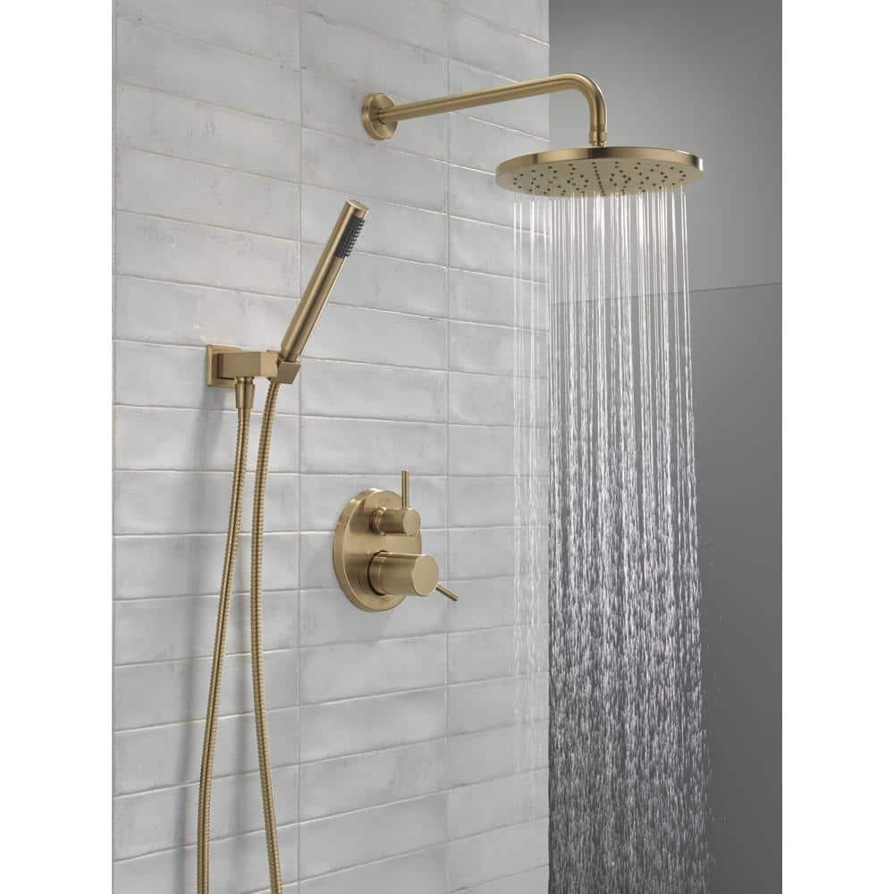 Modern Raincan Round Shower System, Rain Shower Head with Handheld Spray, Shower Faucet Set