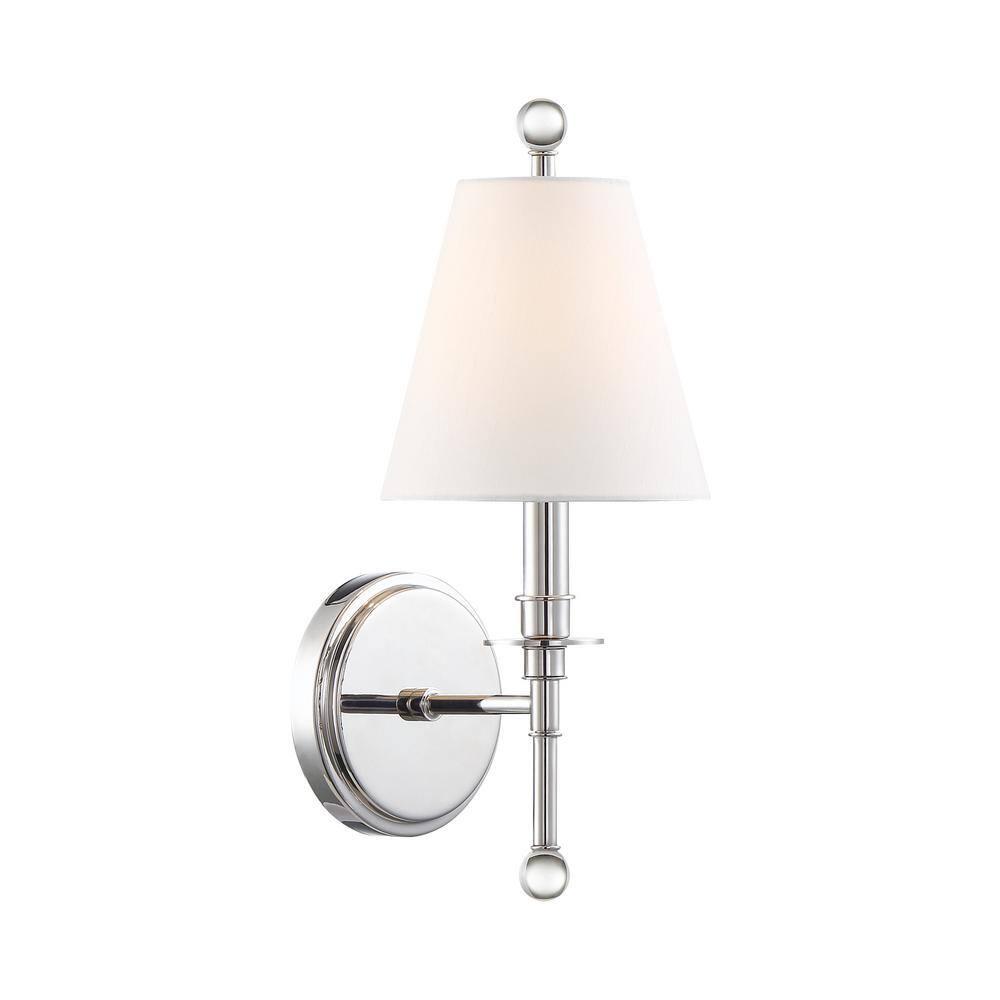RIV-382-PN-Crystorama Lighting-Riverdale 1-Light Wall Sconce in Traditional Style including 2 Stem Styles - 6 Inches Wide by 14.5 Inches High-Polished