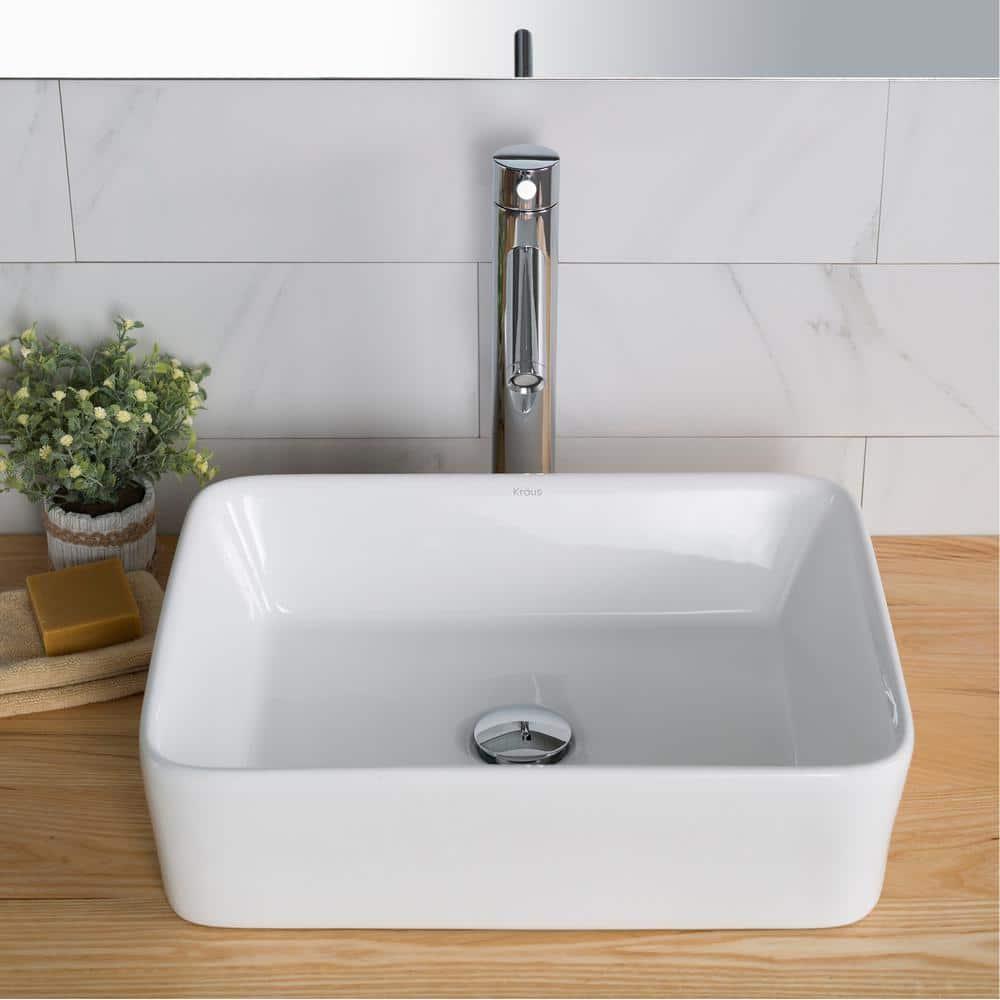Kraus KCV-121 Thin ceramics Rectangular Vessel Bathroom Sink